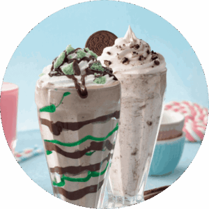 Peppermint and Oreo milkshakes